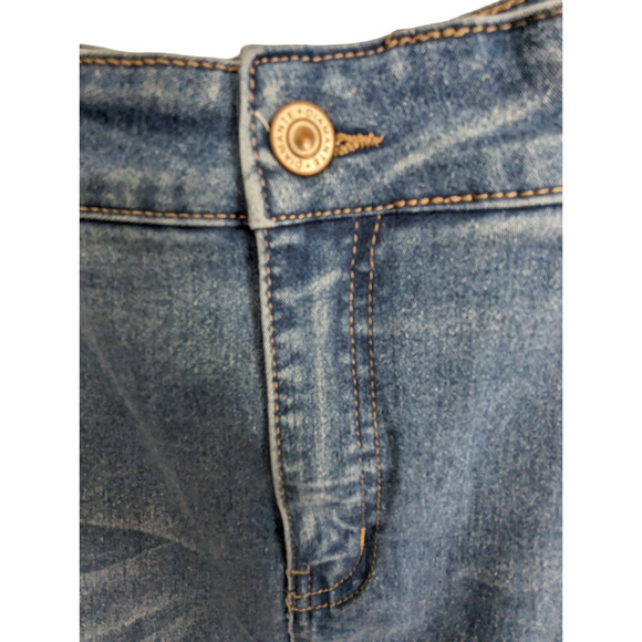 Diamante Women's Plus Size 3XL Denim Skirt Frayed Hem - Made in USA - Picture 9 of 13